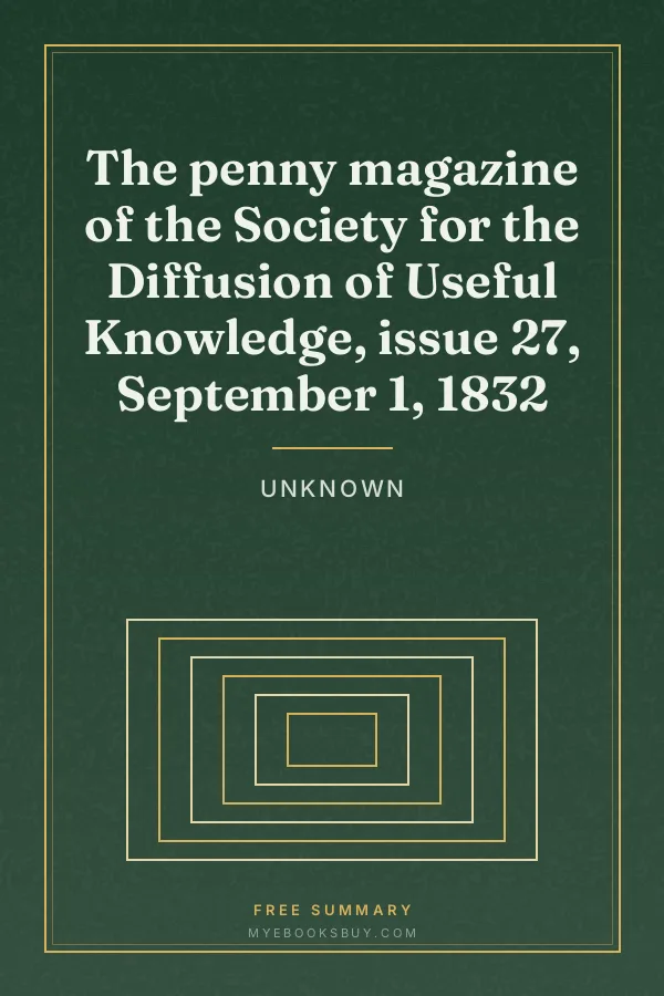 Cover of The penny magazine of the Society for the Diffusion of Useful Knowledge, issue 27, September 1, 1832