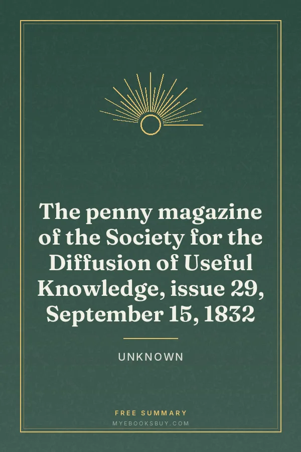 Cover of The penny magazine of the Society for the Diffusion of Useful Knowledge, issue 29, September 15, 1832