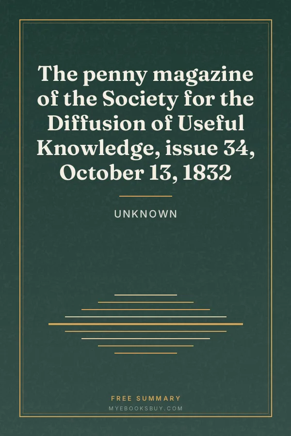 Cover of The penny magazine of the Society for the Diffusion of Useful Knowledge, issue 34, October 13, 1832
