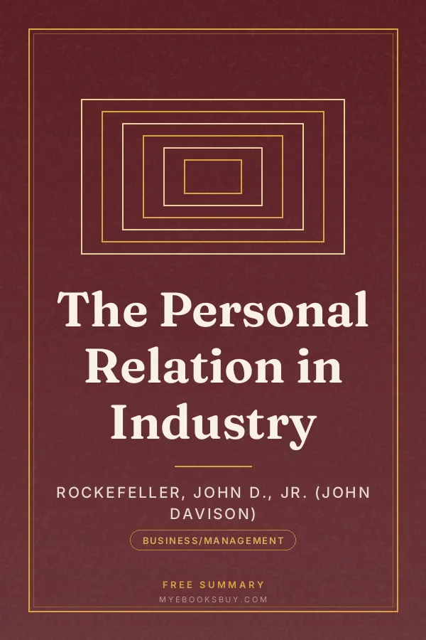Cover of The Personal Relation in Industry