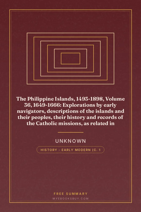 Cover of The Philippine Islands, 1493-1898, Volume 36, 1649-1666: Explorations by early navigators, descriptions of the islands and their peoples, their history and records of the Catholic missions, as related in contemporaneous books and manuscripts, showing the political, economic, commercial and religious conditions of those islands from their earliest relations with European nations to the close of the nineteenth century