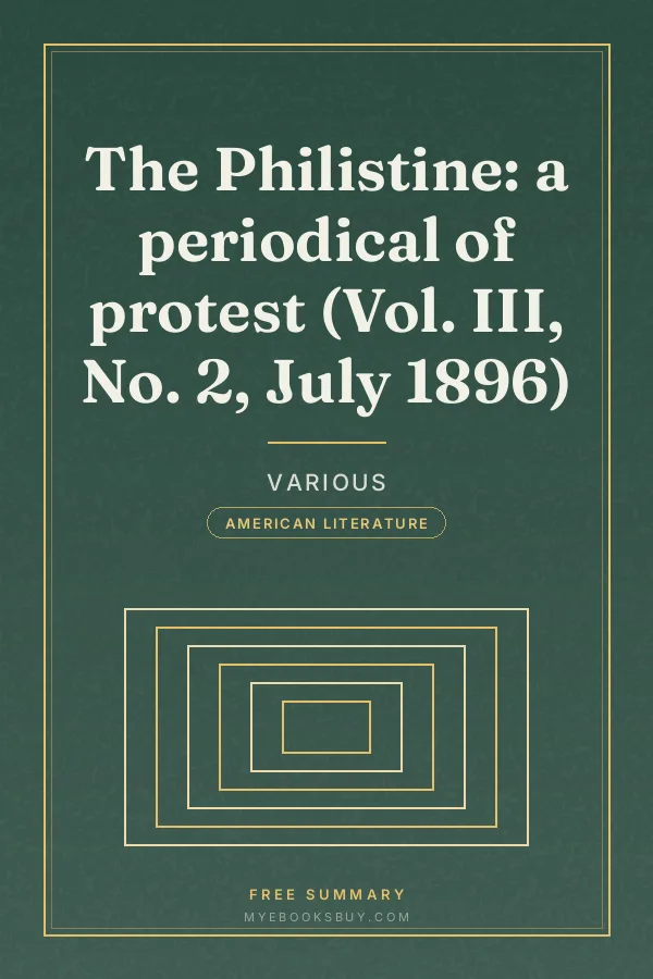 Cover of The Philistine: a periodical of protest (Vol. III, No. 2, July 1896)