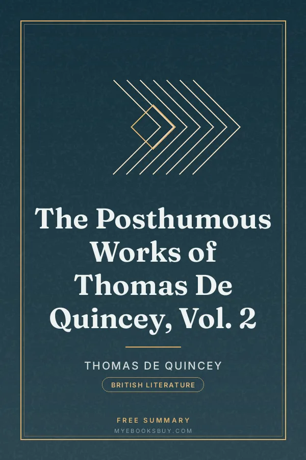Cover of The Posthumous Works of Thomas De Quincey, Vol. 2