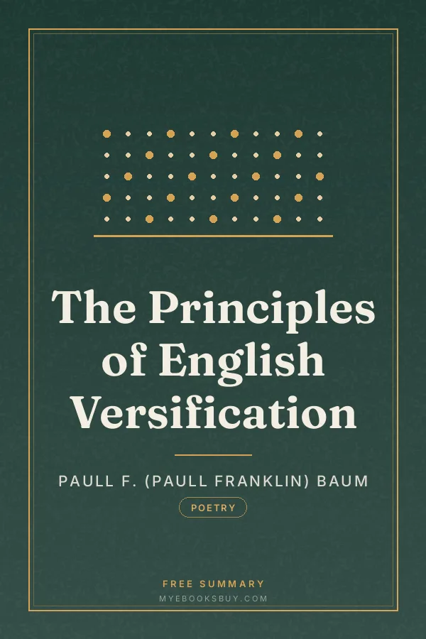 Cover of The Principles of English Versification