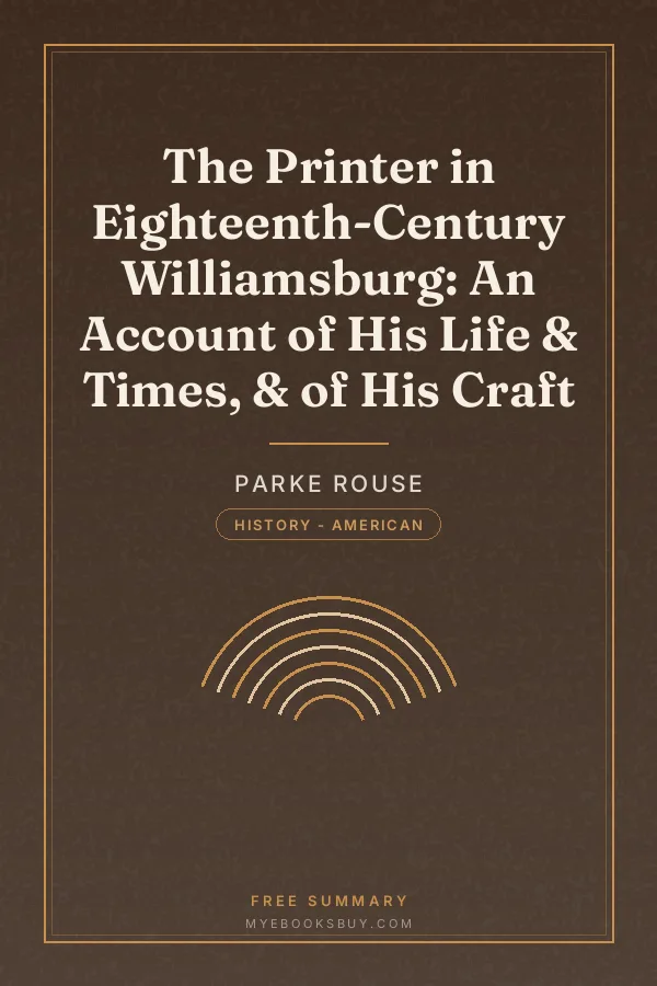 Cover of The Printer in Eighteenth-Century Williamsburg: An Account of His Life & Times, & of His Craft