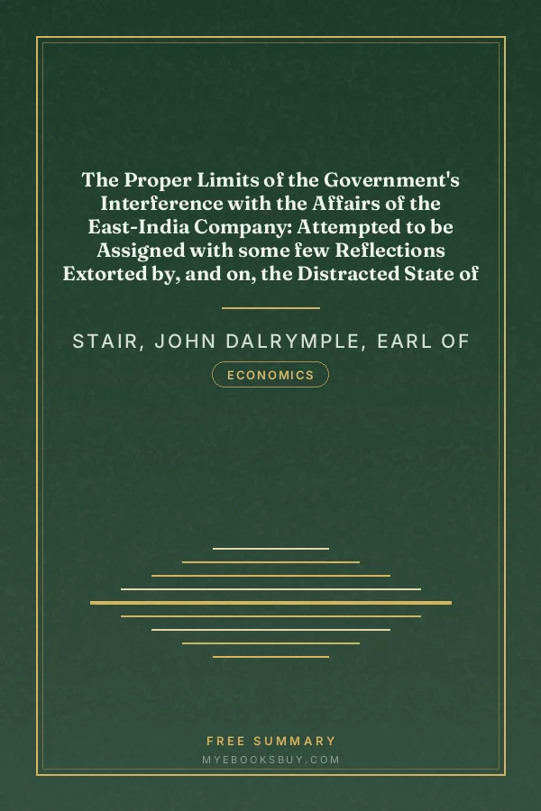 Cover of The Proper Limits of the Government's Interference with the Affairs of the East-India Company: Attempted to be Assigned with some few Reflections Extorted by, and on, the Distracted State of the Times