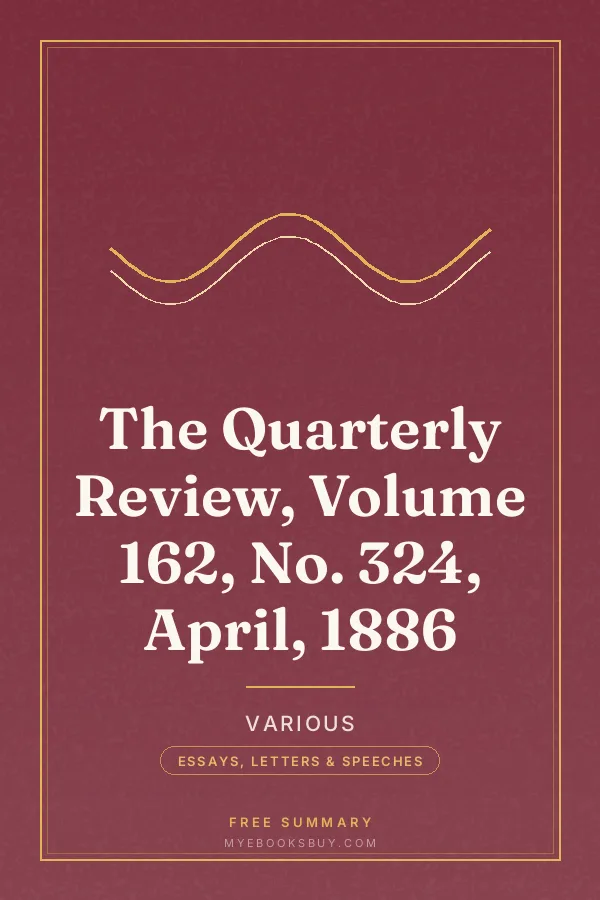 Cover of The Quarterly Review, Volume 162, No. 324, April, 1886