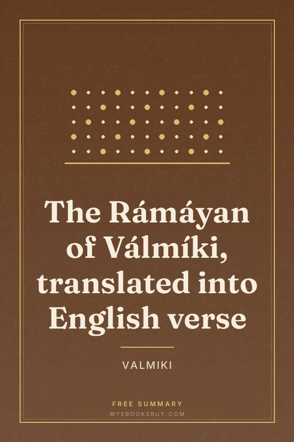 Cover of The Rámáyan of Válmíki, translated into English verse
