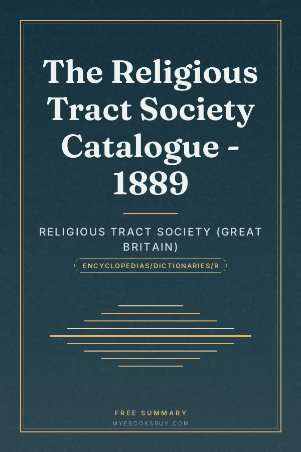 Cover of The Religious Tract Society Catalogue - 1889