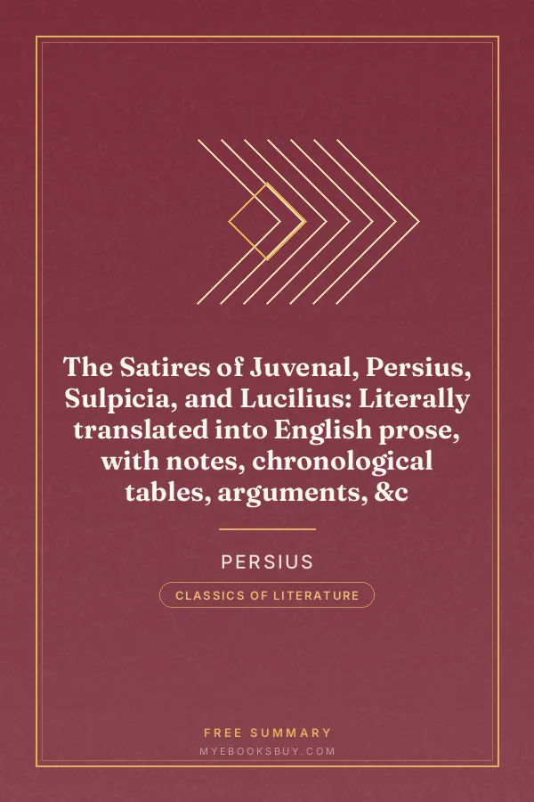 Cover of The Satires of Juvenal, Persius, Sulpicia, and Lucilius: Literally translated into English prose, with notes, chronological tables, arguments, &c