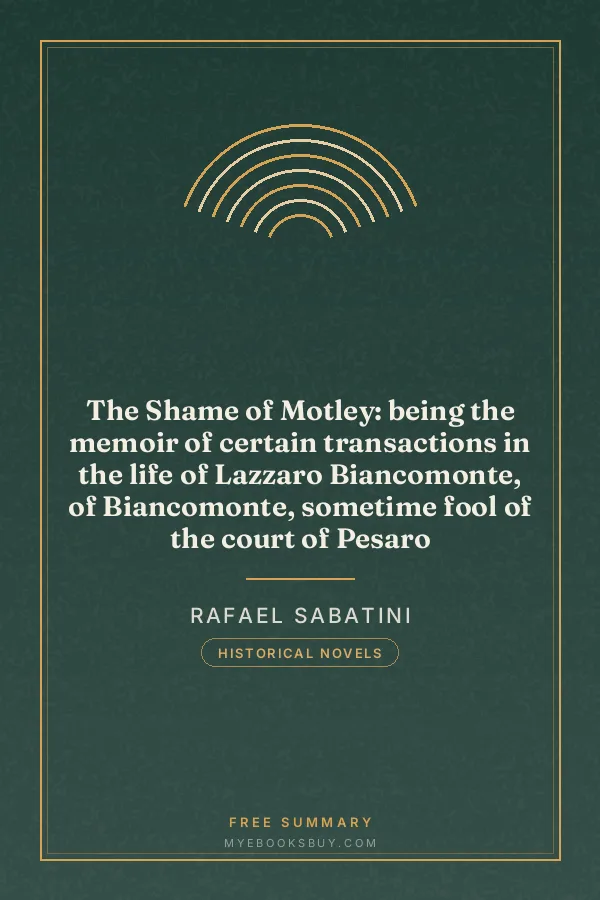 Cover of The Shame of Motley: being the memoir of certain transactions in the life of Lazzaro Biancomonte, of Biancomonte, sometime fool of the court of Pesaro