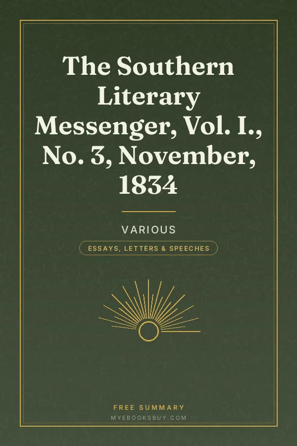 Cover of The Southern Literary Messenger, Vol. I., No. 3, November, 1834