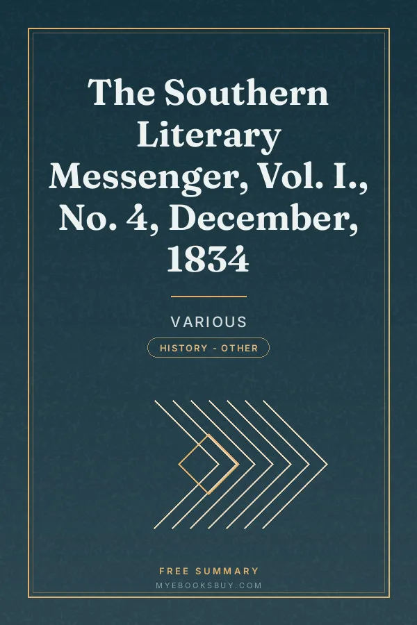 Cover of The Southern Literary Messenger, Vol. I., No. 4, December, 1834