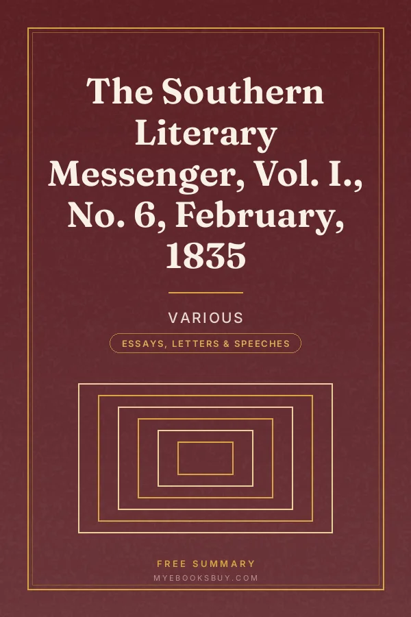 Cover of The Southern Literary Messenger, Vol. I., No. 6, February, 1835