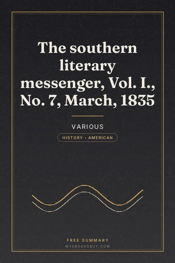 Cover of The southern literary messenger, Vol. I., No. 7, March, 1835
