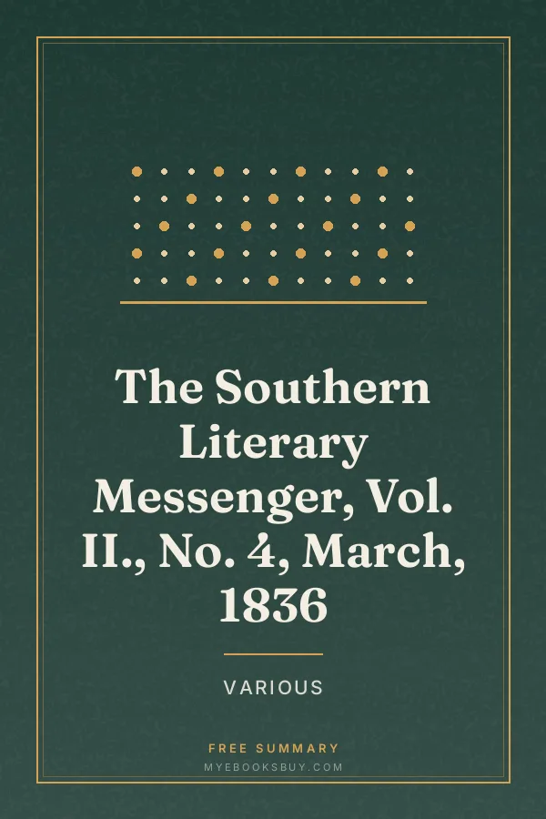 Cover of The Southern Literary Messenger, Vol. II., No. 4, March, 1836