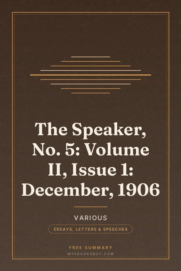 Cover of The Speaker, No. 5: Volume II, Issue 1: December, 1906