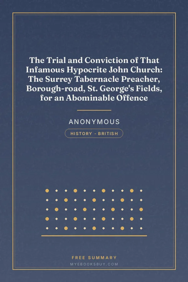 Cover of The Trial and Conviction of That Infamous Hypocrite John Church: The Surrey Tabernacle Preacher, Borough-road, St. George's Fields, for an Abominable Offence