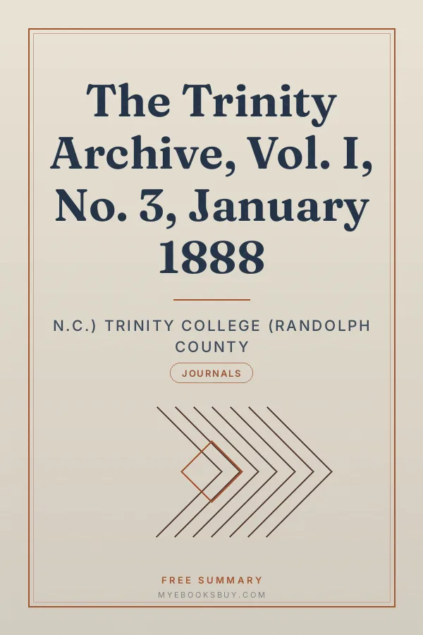 Cover of The Trinity Archive, Vol. I, No. 3, January 1888