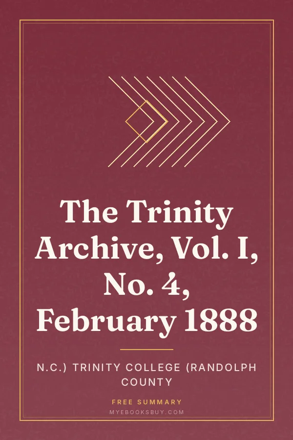 Cover of The Trinity Archive, Vol. I, No. 4, February 1888