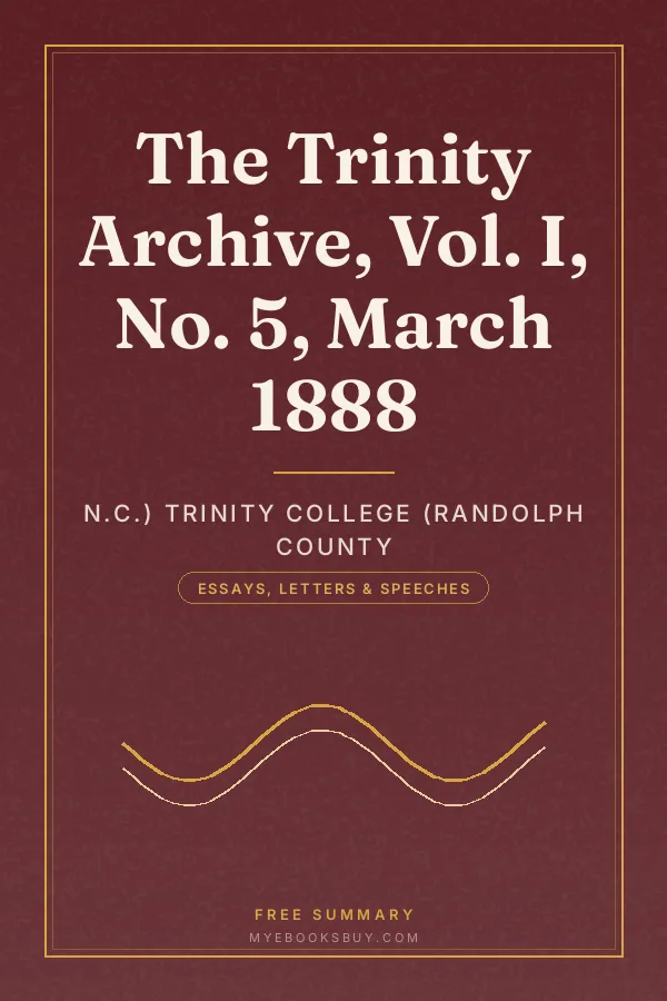 Cover of The Trinity Archive, Vol. I, No. 5, March 1888