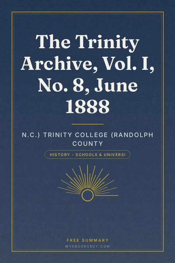 Cover of The Trinity Archive, Vol. I, No. 8, June 1888