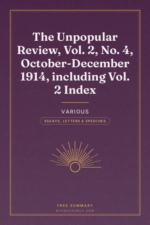 Cover of The Unpopular Review, Vol. 2, No. 4, October-December 1914, including Vol. 2 Index