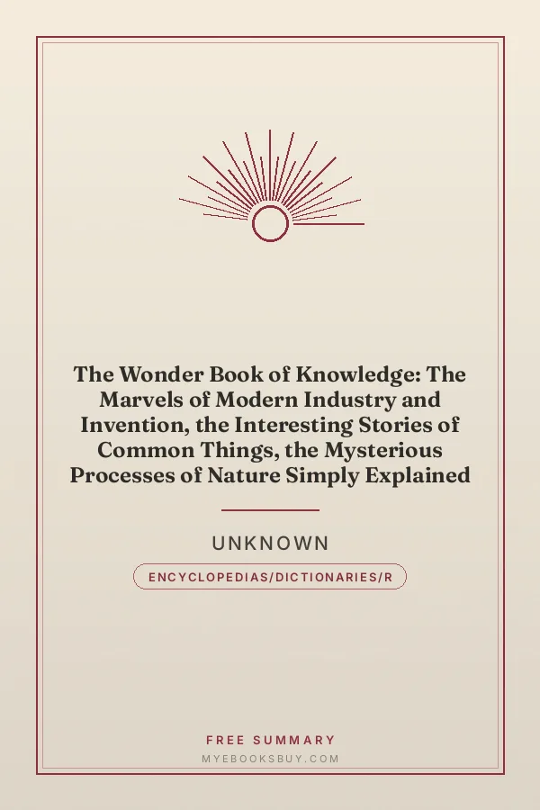 Cover of The Wonder Book of Knowledge: The Marvels of Modern Industry and Invention, the Interesting Stories of Common Things, the Mysterious Processes of Nature Simply Explained
