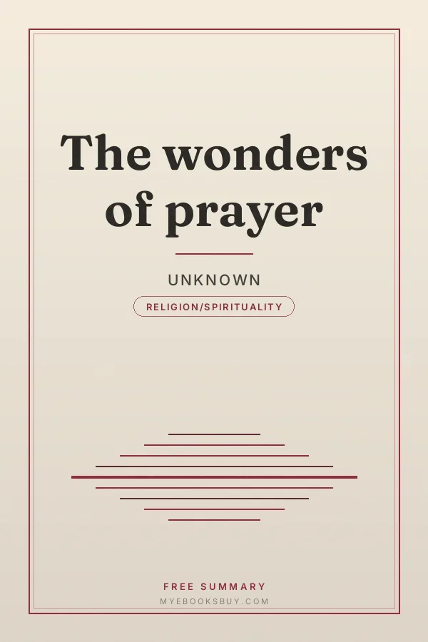 Cover of The wonders of prayer