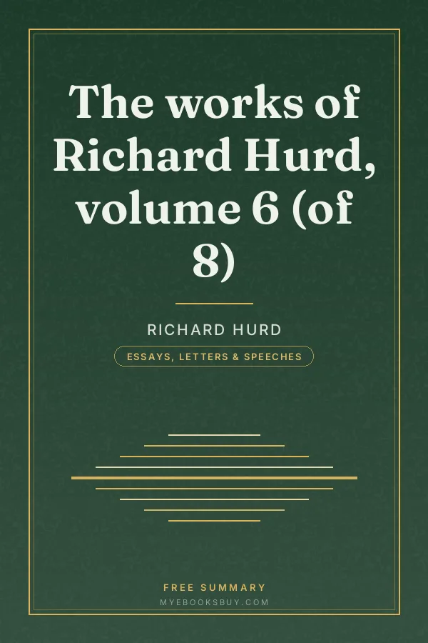 Cover of The works of Richard Hurd, volume 6 (of 8)
