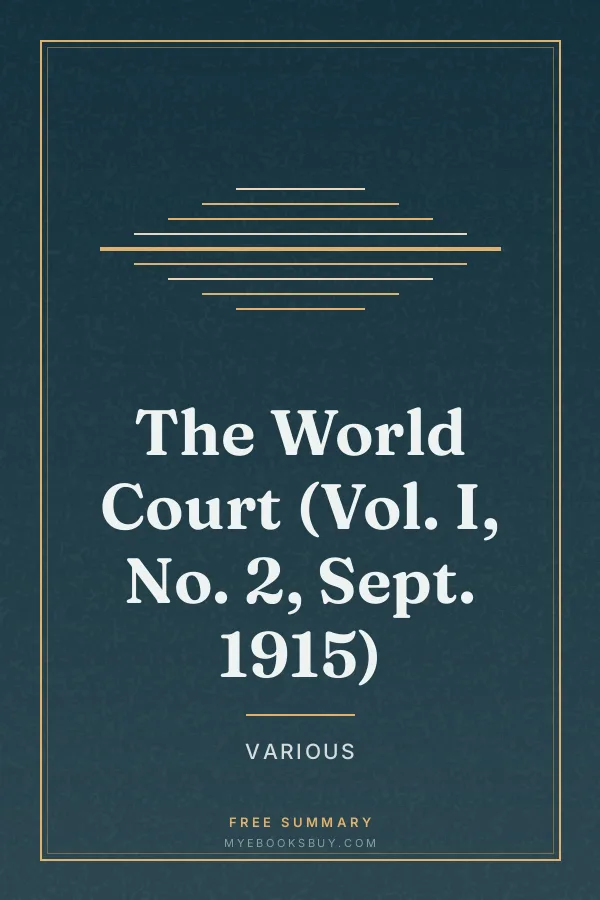 Cover of The World Court (Vol. I, No. 2, Sept. 1915)