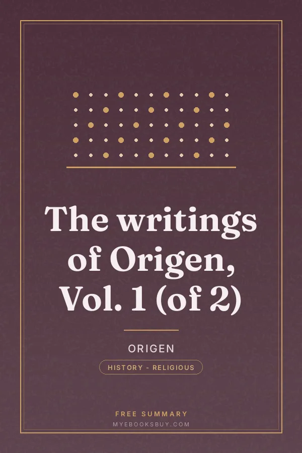 Cover of The writings of Origen, Vol. 1 (of 2)