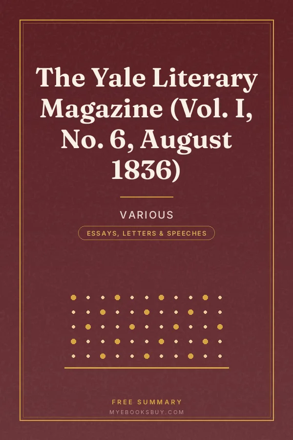 Cover of The Yale Literary Magazine (Vol. I, No. 6, August 1836)