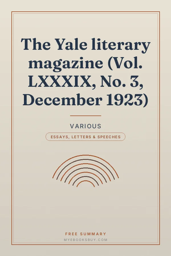 Cover of The Yale literary magazine (Vol. LXXXIX, No. 3, December 1923)