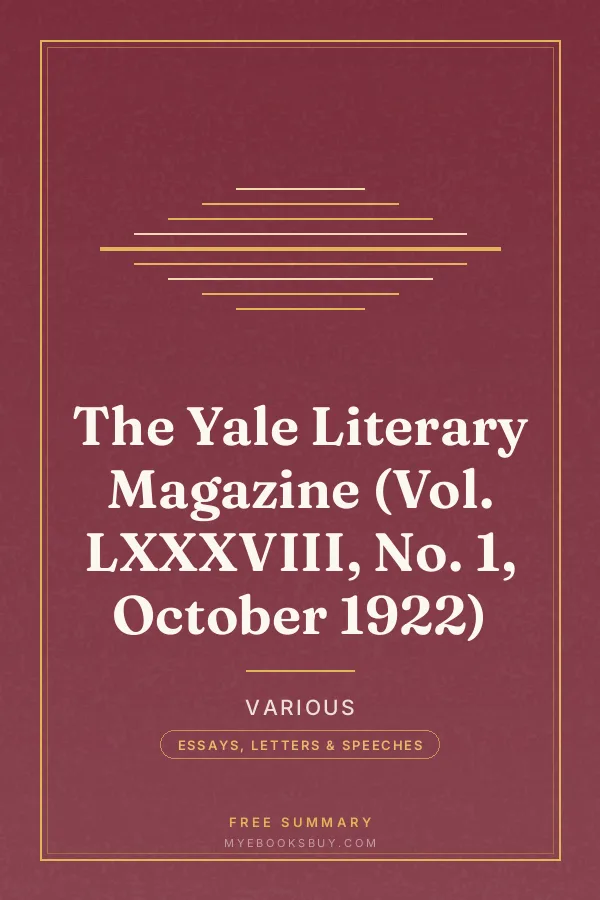 Cover of The Yale Literary Magazine (Vol. LXXXVIII, No. 1, October 1922)