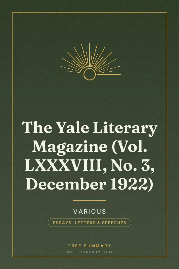 Cover of The Yale Literary Magazine (Vol. LXXXVIII, No. 3, December 1922)