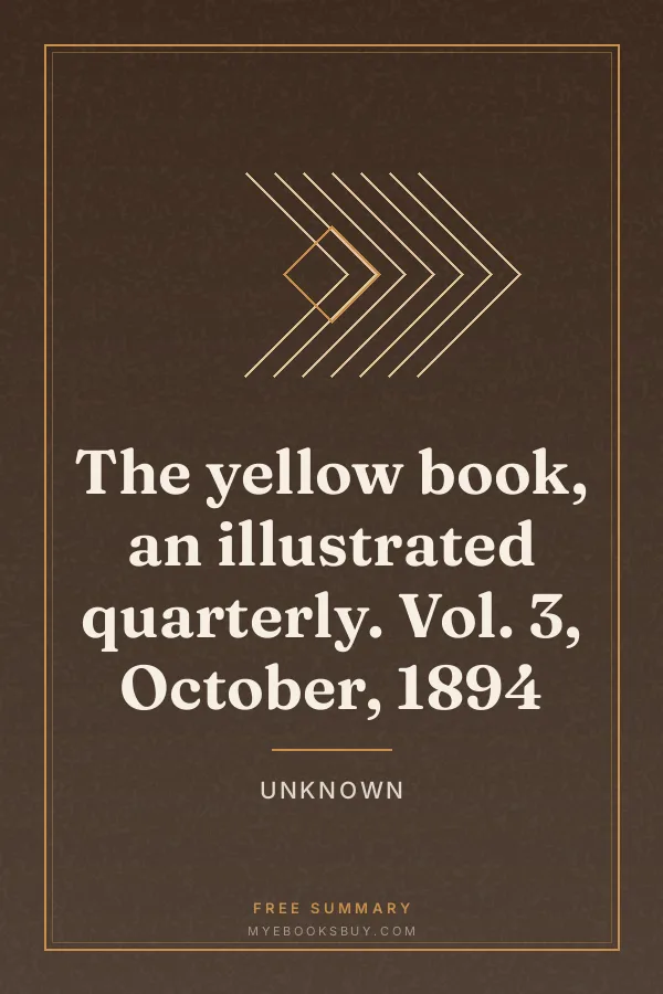 Cover of The yellow book, an illustrated quarterly. Vol. 3, October, 1894