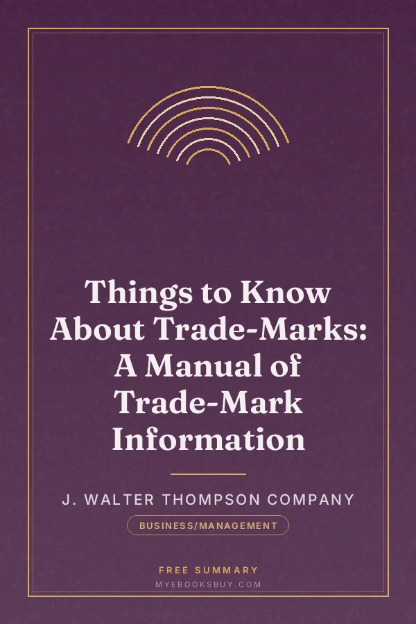 Cover of Things to Know About Trade-Marks: A Manual of Trade-Mark Information