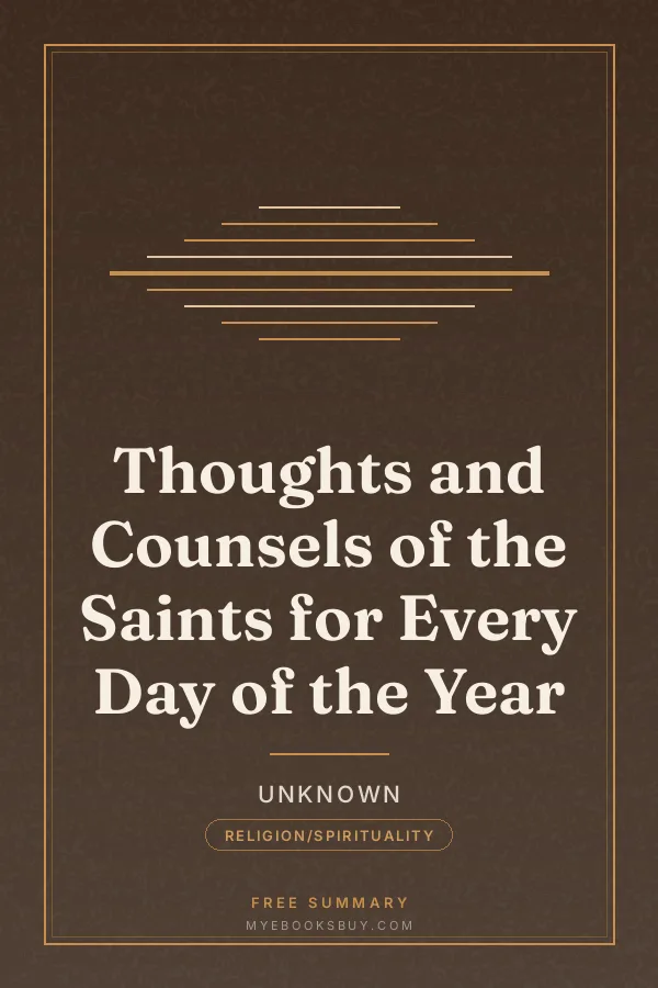 Cover of Thoughts and Counsels of the Saints for Every Day of the Year
