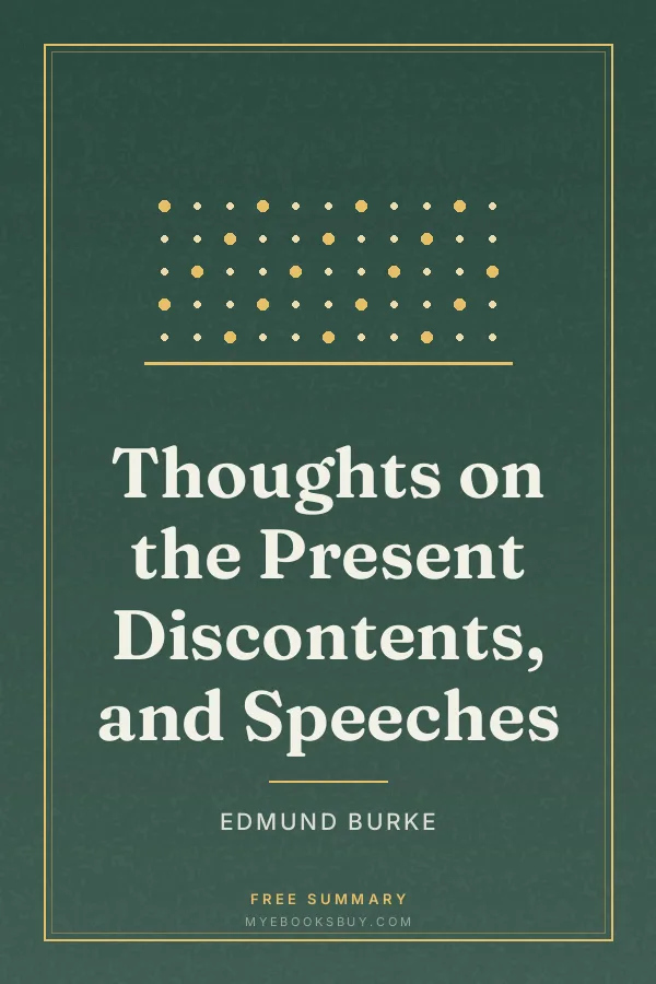 Cover of Thoughts on the Present Discontents, and Speeches