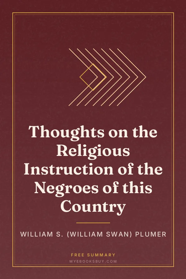 Cover of Thoughts on the Religious Instruction of the Negroes of this Country