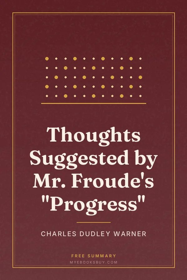 Cover of Thoughts Suggested by Mr. Froude's "Progress"
