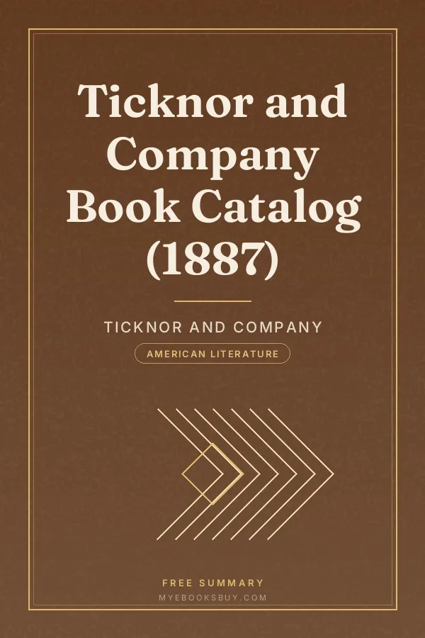 Cover of Ticknor and Company Book Catalog (1887)