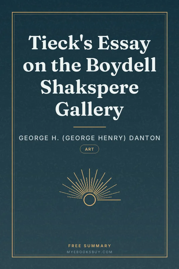 Cover of Tieck's Essay on the Boydell Shakspere Gallery