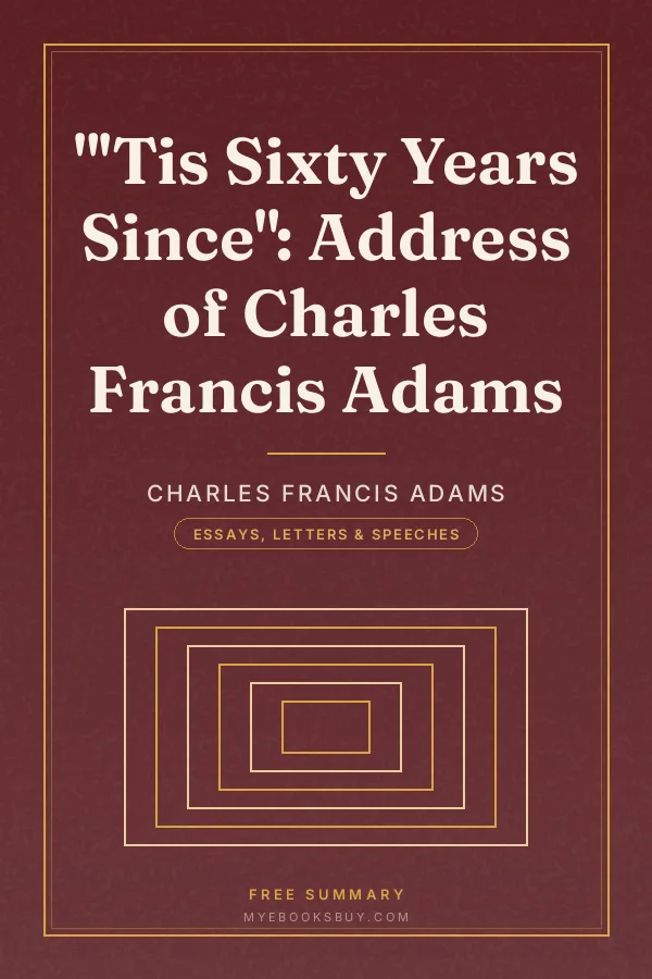Cover of "'Tis Sixty Years Since": Address of Charles Francis Adams