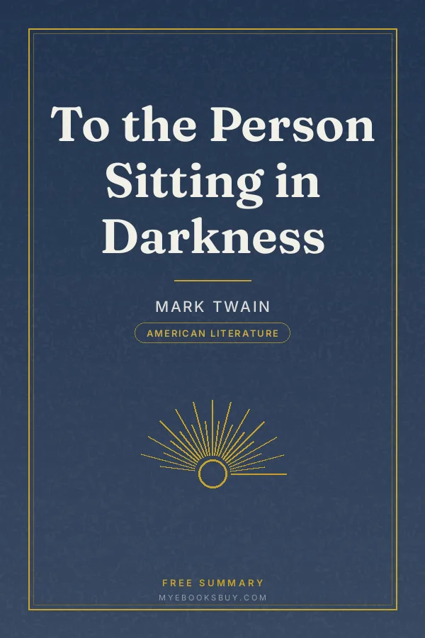 Cover of To the Person Sitting in Darkness
