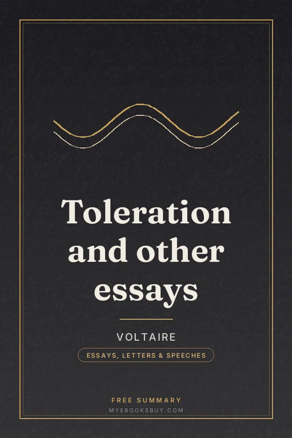 Cover of Toleration and other essays