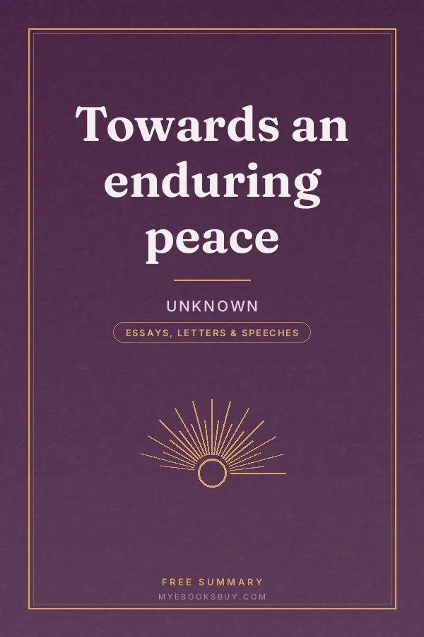 Cover of Towards an enduring peace