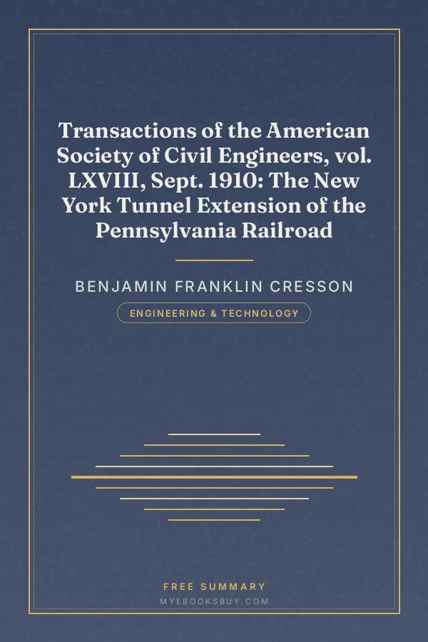Cover of Transactions of the American Society of Civil Engineers, vol. LXVIII, Sept. 1910: The New York Tunnel Extension of the Pennsylvania Railroad