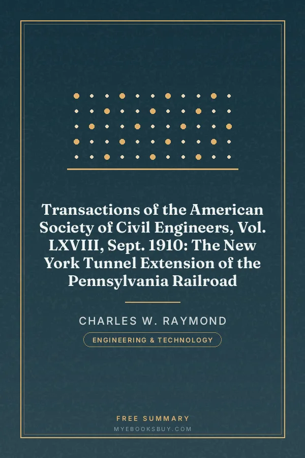 Cover of Transactions of the American Society of Civil Engineers, Vol. LXVIII, Sept. 1910: The New York Tunnel Extension of the Pennsylvania Railroad